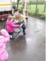 Moorland Nursery School's children with Leek fire-crew