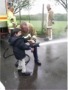 Moorland Nursery School's children with Leek fire-crew (2)