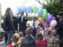 Moorland Nursery School chilren releasing balloons