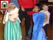 Mary and Joseph making a hasty exit past the adoring crowd!