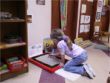 We draw a picture on the clay