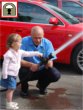 A fire engine visited Moorland Nursery School