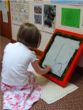 We draw a picture on the clay